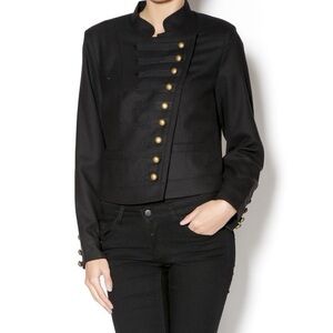 Elegant Black Button-Detail Blazer